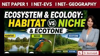 Ecosystem & Ecology: Habitat vs Niche & Ecotone | UGC NET paper 1 I net evs I net geography
