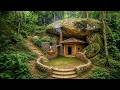 Full Video: 2 Brothers Spent 100 Days Building a Hidden Villa Under a Giant Rock | Primitive Villa