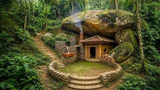Full Video: 2 Brothers Spent 100 Days Building a Hidden Villa Under a Giant Rock | Primitive Villa
