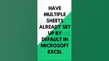 Have multiple worksheets set up by default by doing this on #microsoftexcel