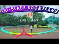 How to make a triblade boomerang out of waste material  how to make boomerang 