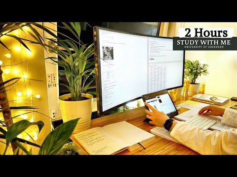 2 HOUR STUDY WITH ME on RAINY NIGHT  | Night Session, Background noise, 10-min Break, No music