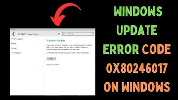 How to Fix Windows Update Error Code 0x80246017 on Windows 11