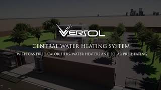 Centralised Hot Water System with Gas Fired Calorifiers and Solar Pre Heating