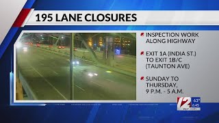 RIDOT says overnight closures on I-195 expected this week