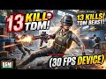UNSTOPPABLE! 13 KILLS TDM on 30 FPS Device 🔥 | BGMI Skills