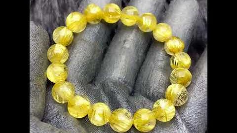 Vòng tay Thạch Anh Tóc Vàng Kết Bã Mía (VIP) #VTV-0812-01