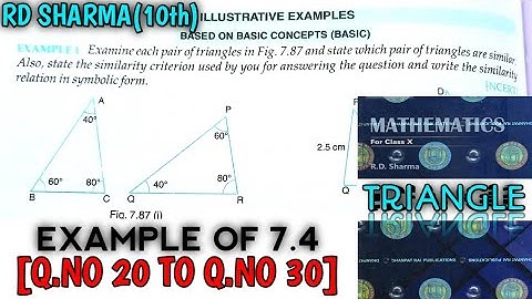 RD SHARMA CLASS 10 TRIANGLE EXAMPLE OF EX-7.4[Q.NO-20 TO 30] MATH FEAR | CHAPTER 7 | CBSE