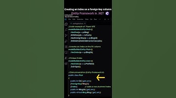 How to creating an index on a foreign-key column Entity Framework in .NET #coding #shorts #dotnet