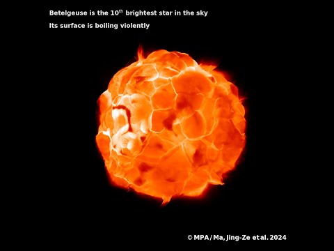 3D simulation of Betelgeuse's boiling surface mimicking rotation