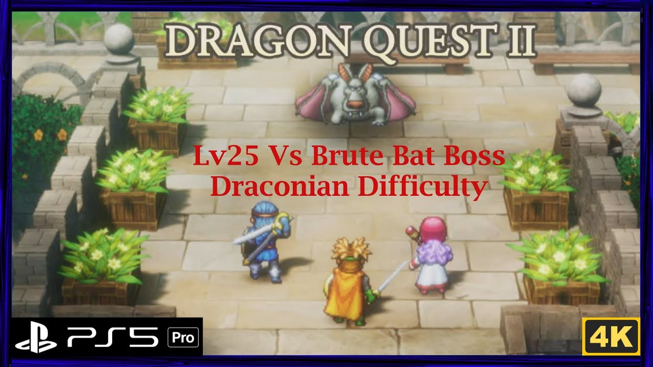 DRAGON QUEST II HD-2D Remake - Lv25 Vs Brute Bat Boss (Draconian ...