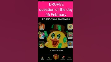 Dropee question of the day code 06 February | Dropped question of the day code | @CryptoTechSunil