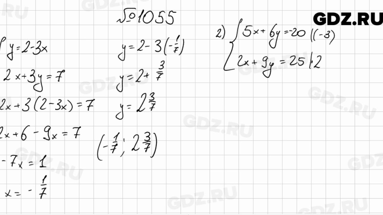 1055 - Алгебра 7 класс Мерзляк - YouTube