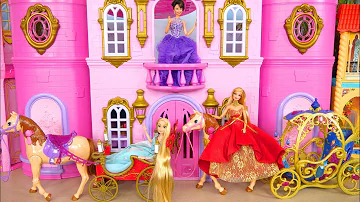 Princess Rapunzel Barbie Castle Bedroom Morning Prinzessin Puppe Chambre de Poupée Boneka putri