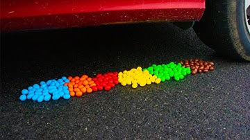 Crushing Crunchy & Soft Things by Car! - Rainbow M&Ms vs Car