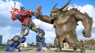 Optimus Prime vs A Bull Final Fight | Transformers Rise of the Beasts #2024 | Movie Clip HD