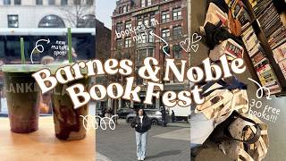 barnes & noble book fest nyc vlog 📚 | little free libraries, library card & book haul