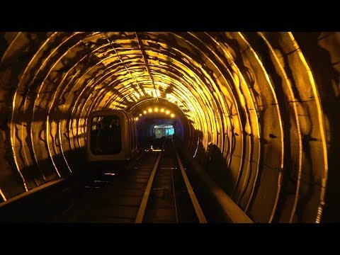 【4K前面展望】上海の観光トロッコ外灘観光隧道 全区間往復