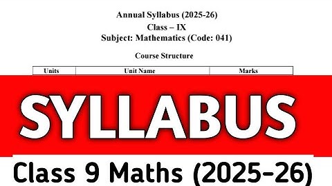 class 9 maths syllabus 2025-26/ maths class 9 syllabus 2026/class 9 mathematics syllabus 2026 eng.