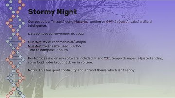 Stormy Night -- composed using MuseNet artificial intelligence by OpenAI