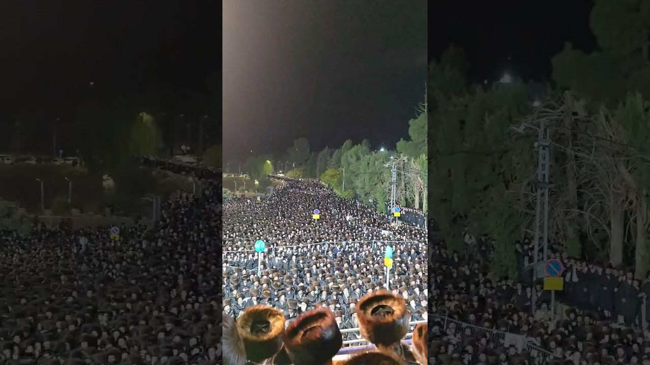 אלפים במעמד בהדלקה של כ"ק האדמו'ר מסאטמאר במירון במוצאי שבת