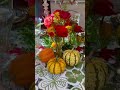 Thanksgiving table🍁#falldecorelegance #blessed #thanksgiving #roses #tablesetting  #freshflowers
