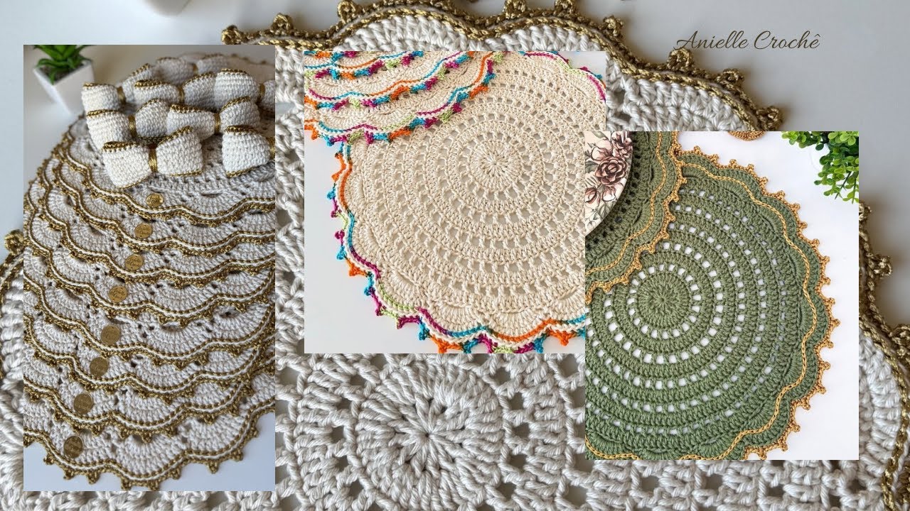 Sousplat em Crochê de Luxo, fácil e econômico.
