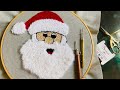 Bordar con aguja maravillosa o aguja mágica Santa Clos | Embroidery Punch Needle con efecto peinado