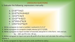CS11   Chapter 04   Programming Fundamentals   Video 13   Unsolved Questions 2
