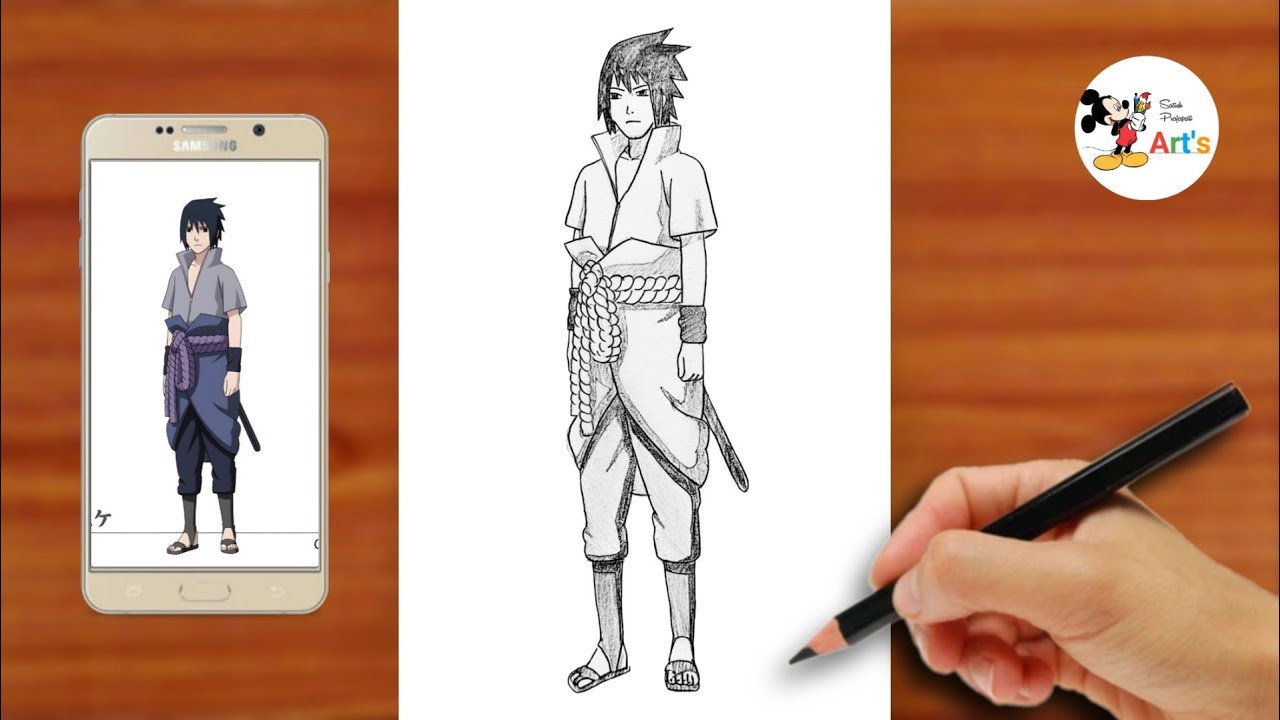 How to draw sasuke uchiha full body || naruto drawing step by step || easy anime drawing 