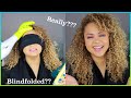 Styling My Curly Hair BLINDFOLDED CHALLENGE