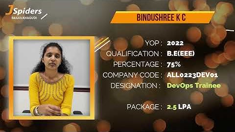 JSPIDERS BASAVANAGUDI | STUDENT TESTIMONIAL | PLACED AS DEVOPS TRAINEE