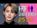 BTS Jimin as a woman?! ►PHOTOSHOP TRANSFORMATION