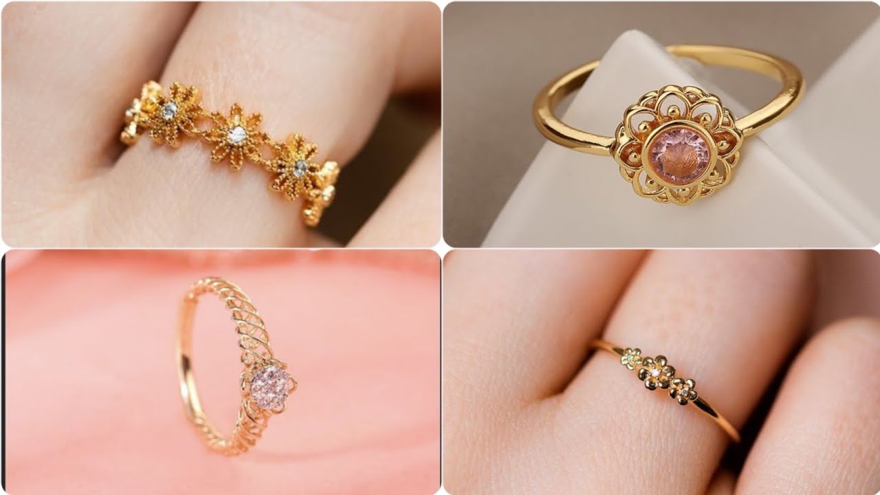14k Gold Minimalist Ring / Gold Engagement Diamond Ring – IKE JEWELRY
