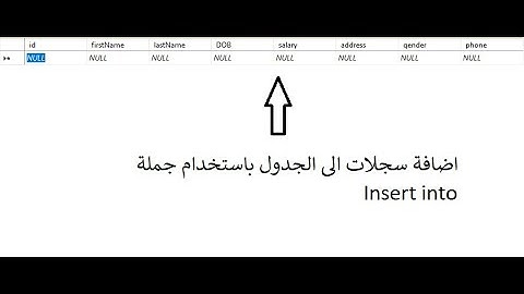 5  اضافة سجلات الى جدول في قاعدة البيانات inserting records into tables