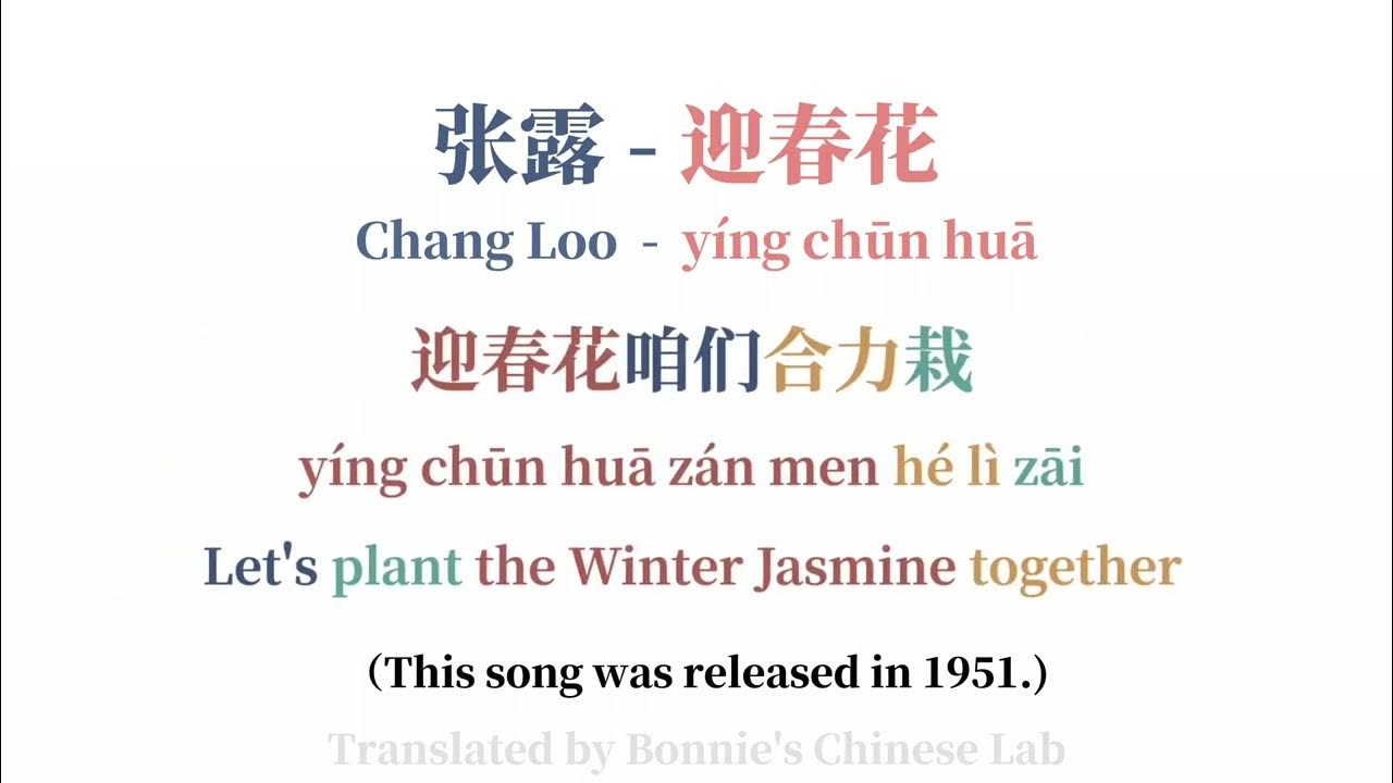 张露Chang Loo-迎春花original version|Chinese Song-Lyric/Pinyin/Engsub|Learn Chinese Through Song|Mandarin 张露Chang Loo-迎春花original version|Chinese Song-Lyric/Pinyin/Engsub|Learn Chinese Through Song|Mandarin