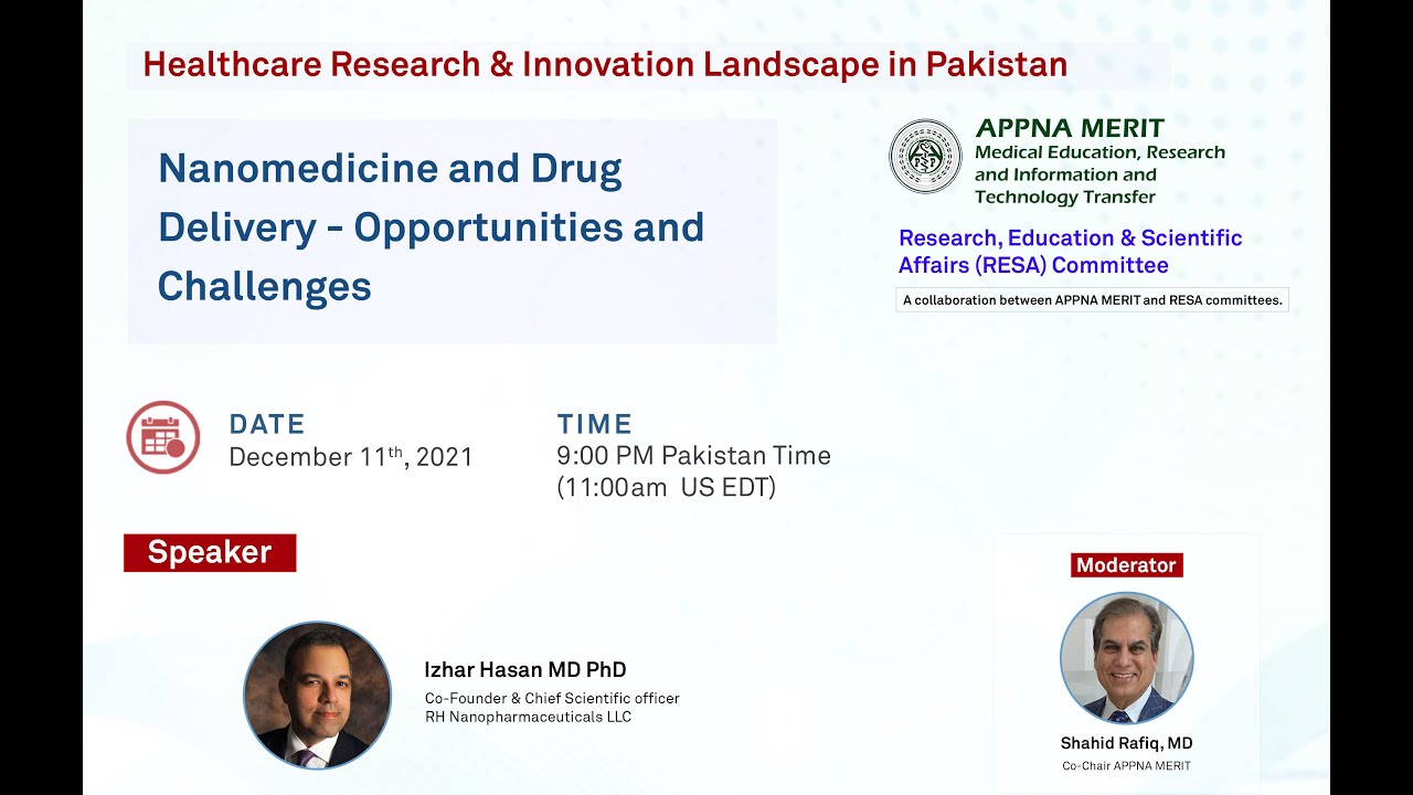 Nanomedicine and Drug Delivery- Opportunities and Challenges - MERIT Research Webinar 39