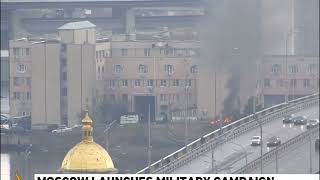 Ukrainian security personnel burning documents Russia ukraine war