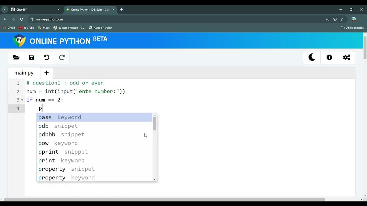 odd or even? #Python#LearnPython#increaseviews#Beginners#CodeWithMe# ...