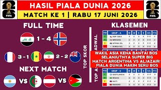 Hasil Piala Dunia 2026 - Irak vs Norwegia - Klasemen Piala Dunia 2026 Terbaru Hari ini