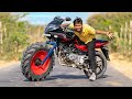 Monster Tractor Tyre In Bike - गाड़ी मे लगा दिया ट्रैक्टर का टायर। Will It Work ?