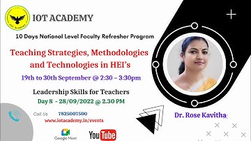 Leadership Skills for Teachers - IOT Academy - Refresher Program
