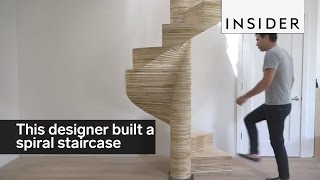 This designer built an awesome spiral staircase out of plywood Ben Uyeda gives away his best design ideas for free on YouTube. http://www.homemade-modern.com/ https://www.youtube.com/