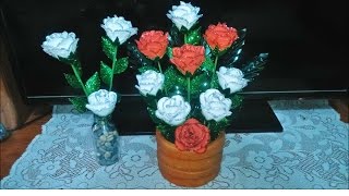 Rosas hechas con material reciclado #02 #CreandoconAlba