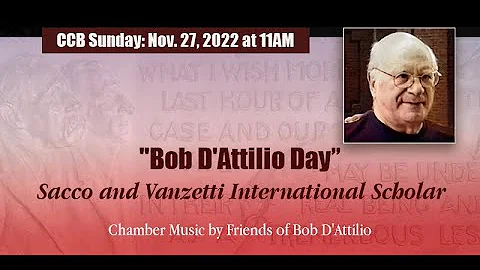 Sunday, November 27th at 11 AM Robert DAttilio Day