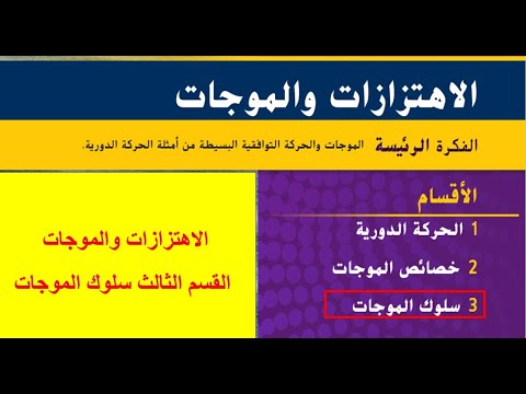 الاهتزازات والموجات القسم الثالث سلوك الموجات
