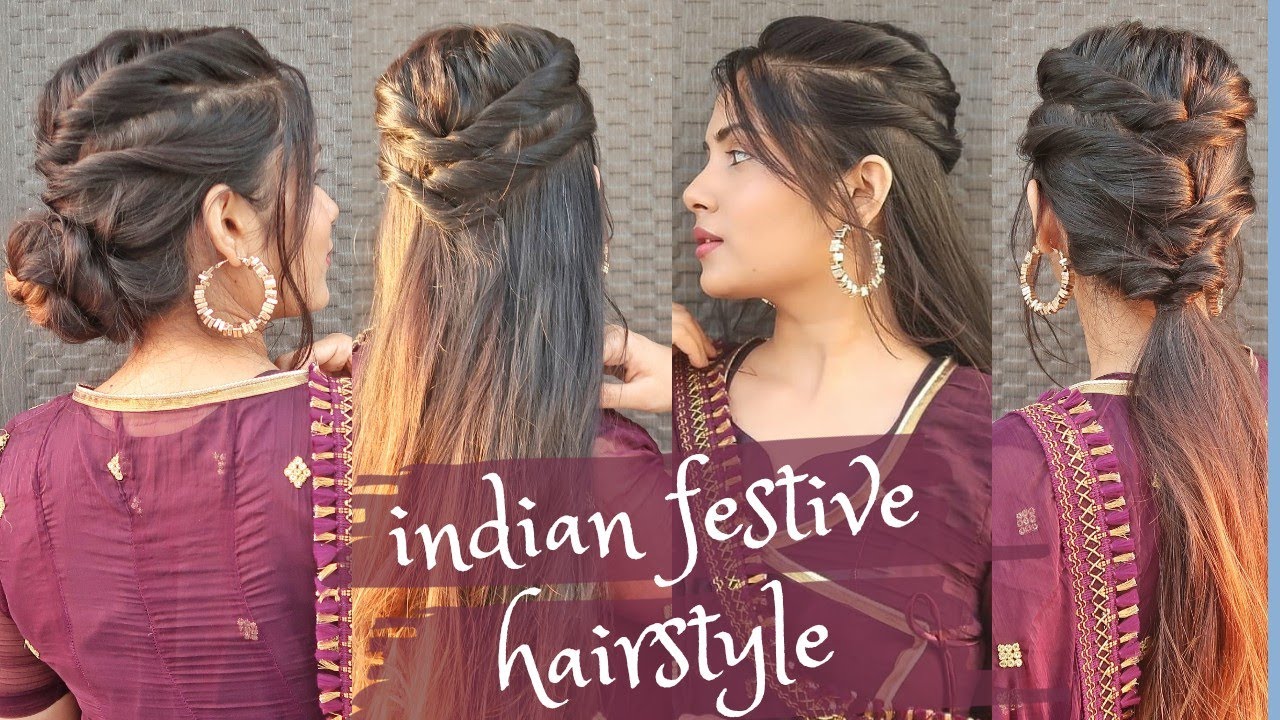 5 EASY & QUICK Hairstyles for INDIAN Dress |Kurti, Suit Salwar, Saree  Hairstyles |Simple hairstyles - YouTube