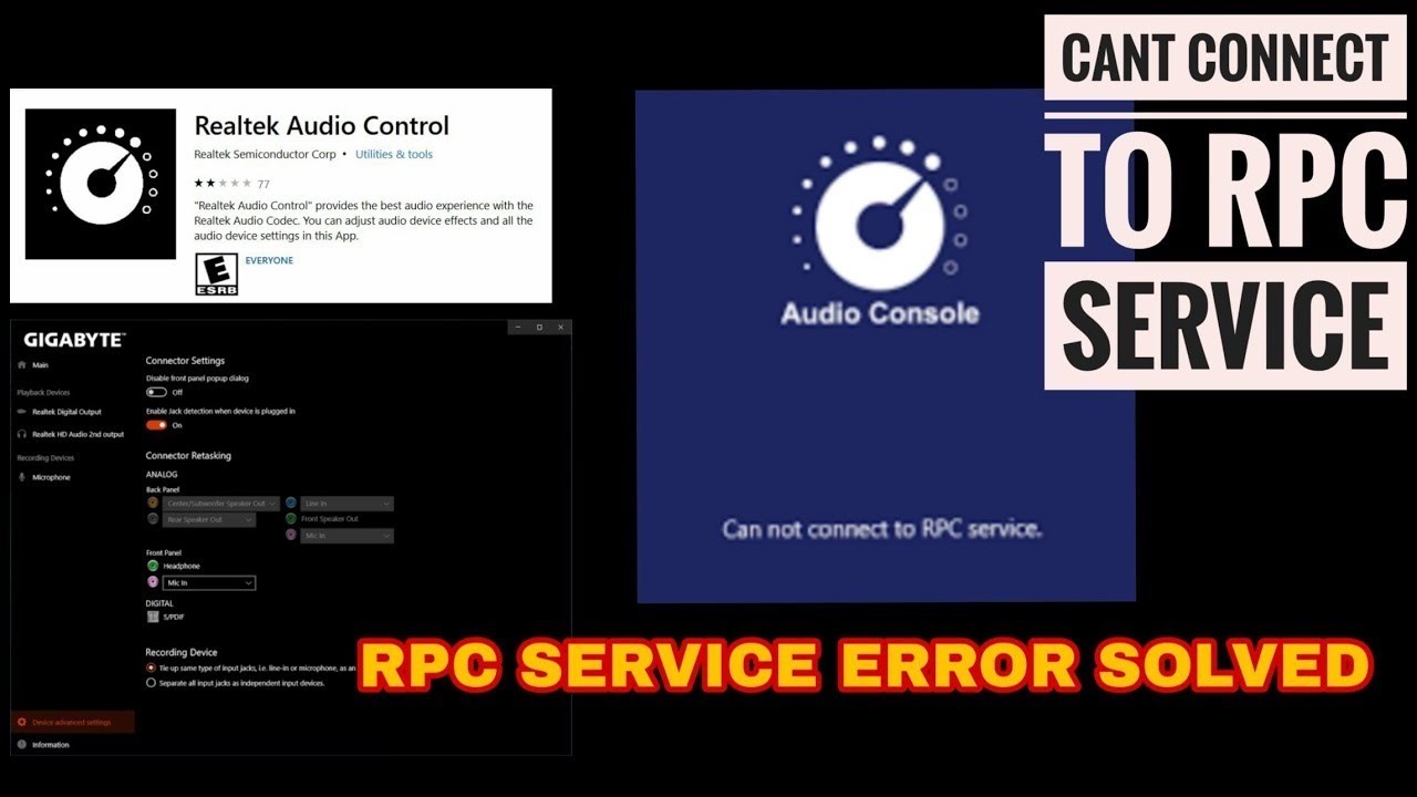 Audio console невозможно подключиться к службе rpc. Realtek Audio Console. Realtek Audio Control Microsoft Store. Невозможно подключиться к службе RPC Realtek Audio.