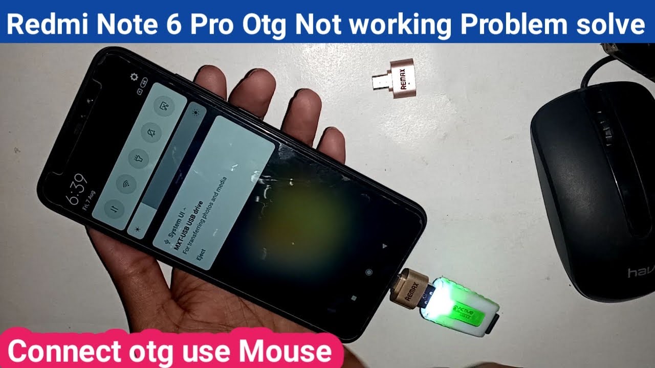 How To Connect Otg Redmi Note 6 Pro Connect Otg Use Memory And Mouse YouTube