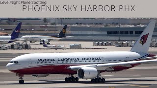 4K: Phoenix Sky Harbor Plane Spotting PHX: Arizona Cardinals Boeing 777, and More